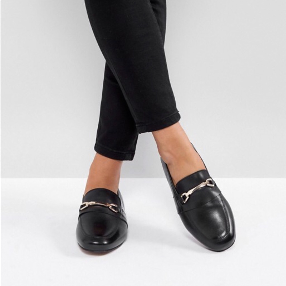 ASOS Design Wide Fit Movement leather loafers